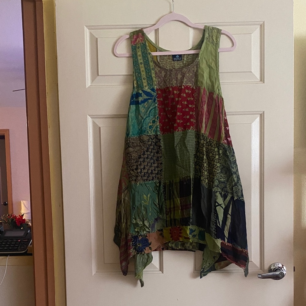 NWT Advance Apparels Multicolor Patchwork Tunic